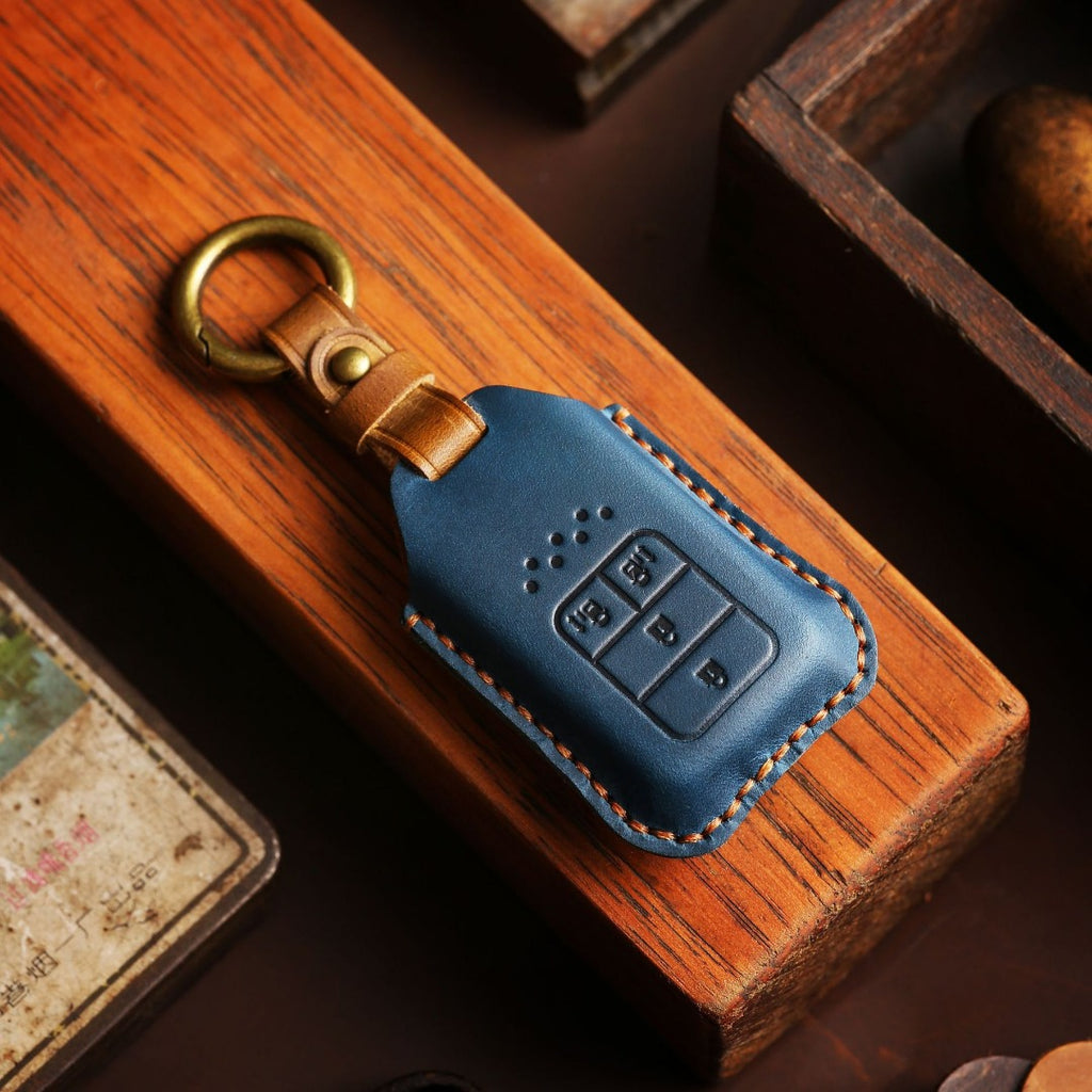 Honda CRV Lingpai XRV Civic Accord Guandao Fit Housse de clé de voiture en cuir 2,3,4,5,6 boutons