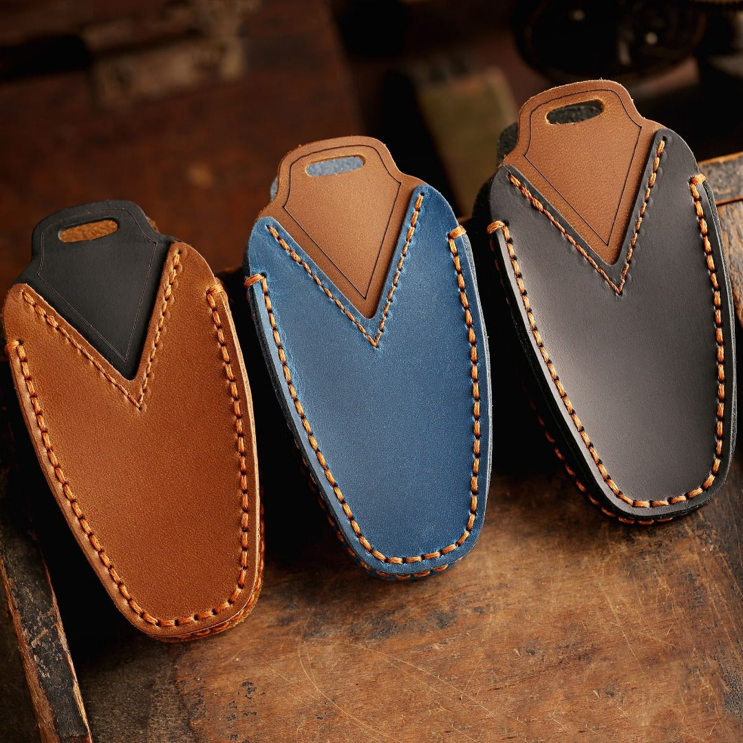 Volkswagen Touareg Autoschlüsselhülle aus Leder mit 3 Tasten