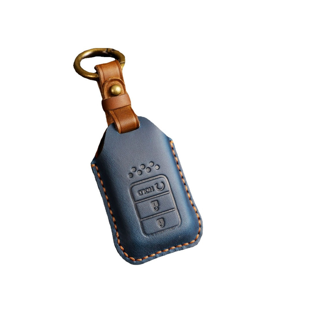 Honda CRV Lingpai XRV Civic Accord Guandao Fit Housse de clé de voiture en cuir 2,3,4,5,6 boutons
