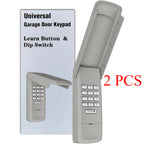 Télécommande universelle pour ouvre-porte de garage compatible avec les ouvre-portes de garage sectionnels LiftMaster, Chamberlain, Genie, Craftsman, Linear, Wayne et Dalton. Elle possède un bouton d'apprentissage ou un commutateur DIP. 