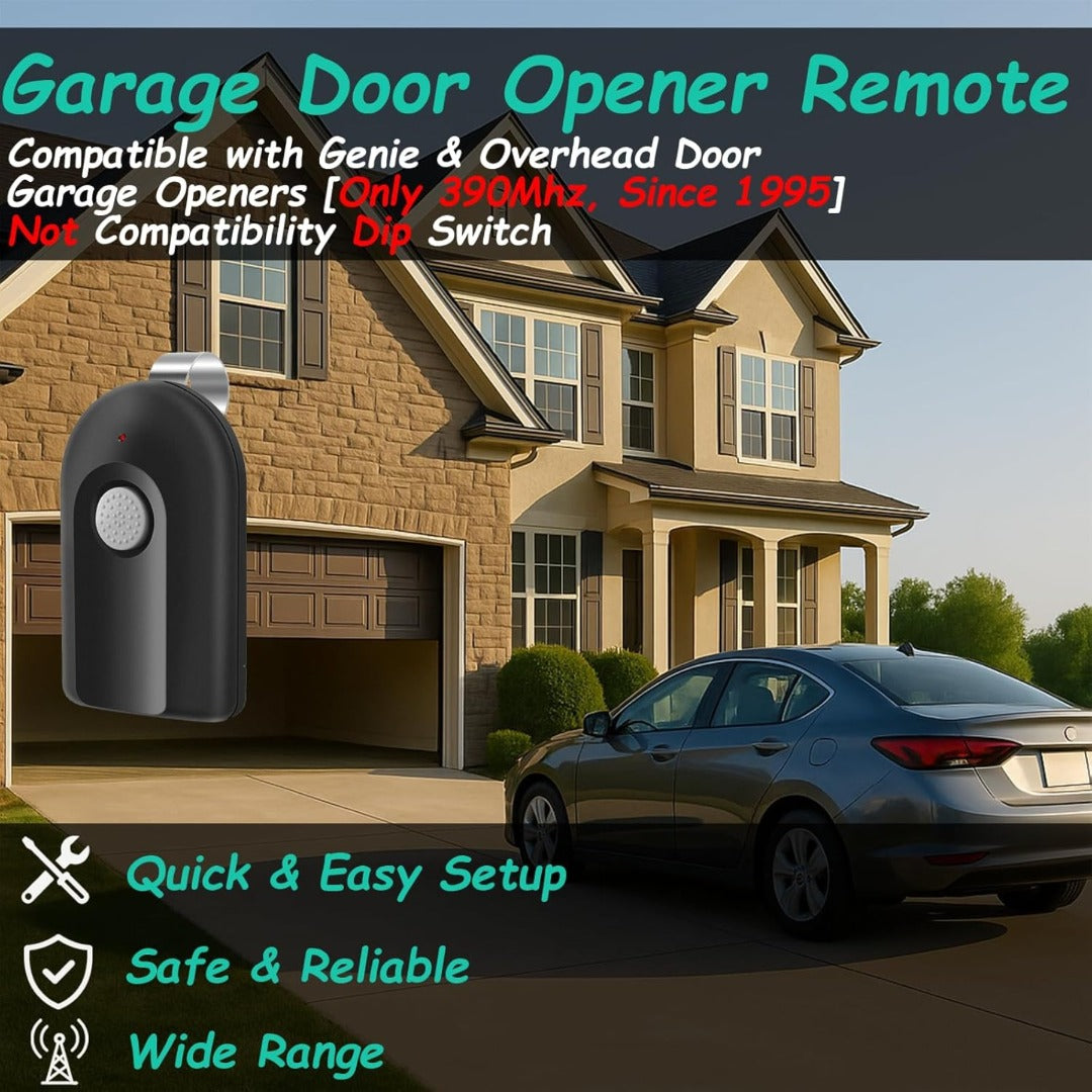 Carsine Replacement Garage Door Opener Remote Compatible with Genie Garage Door Opener ACSCTG Type 1 390MHZ Black / 2 PCS