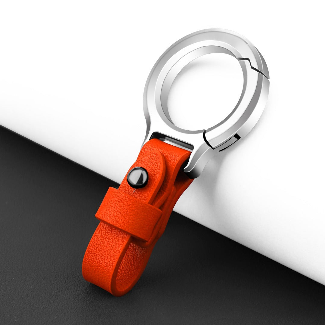 Porte-clés en cuir de vachette pleine fleur et alliage de zinc