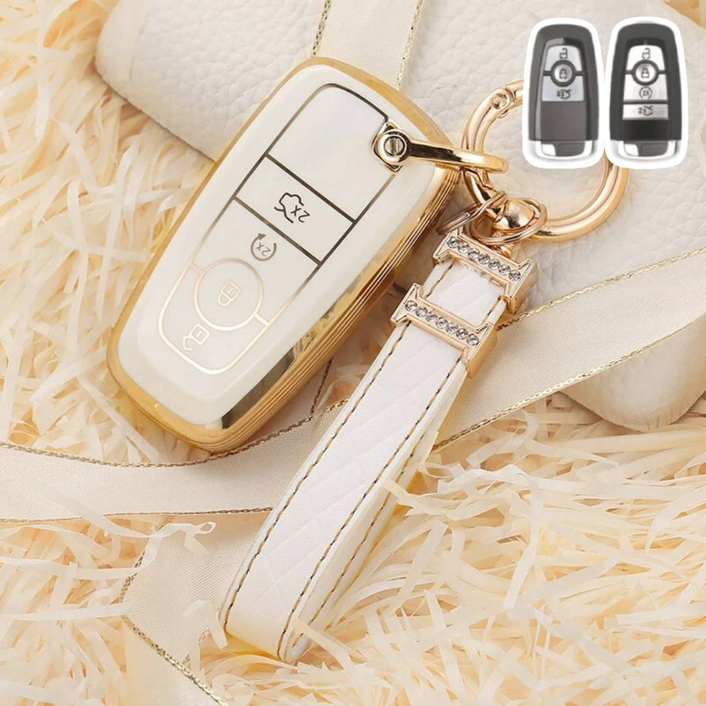 Ford Mustang Car Key Case Golden Edge