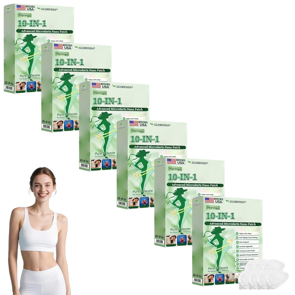 Moringa 10-in-1 Nano Microdarts Patch, 2026 New Glorenda Moringa Patch, Natural Patches for Women and Men Gentle Formula for All Skin