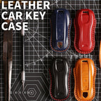 Étui pour clé Porsche | Cuir véritable, conception étanche | Compatible avec tous les modèles