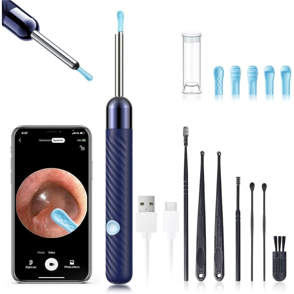 Ear Wax Removal - Earwax Remover Tool with 8 Pcs Ear Set - Ear Canal Cleaner with 1080P Camera - FSA HSA Eligible - Ear Cleaning Kit with 6 Ear Spoon - Ear Camera for iOS & Android