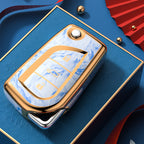 Carsine Toyota Car Key Case Gold Inlaid With Jade Blue / Key case
