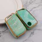 Carsine Volkswagen Car Key Case Gold Inlaid With Jade Green / Key case