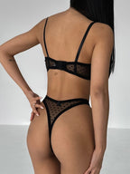 String à pois, ensemble de lingerie sexy 2 pièces
