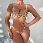 Floral Bra Thong 2-Piece Set G string Thong