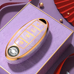 Carsine Nissan Car Key Case Gold Inlaid With Jade Pink / Key case