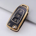 Carsine TATA Car Key Case Golden Edge Black