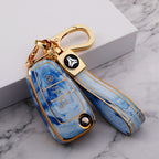 Carsine Ford Car Key Case Gold Inlaid With Jade Blue / Key case + strap