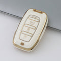 Carsine Jeep Dodge Ram Chrysler Car Key Case Golden Edge White / Key case