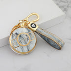 Carsine Mercedes Benz Car Key Case Gold Inlaid With Jade Grey / Key case + strap