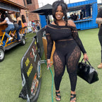 Combinaison moulante sexy et extensible une pièce ajourée