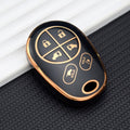 Carsine Toyota Sienna Tacoma Tundra Highlander Car Key Case Golden Edge Black / Key case