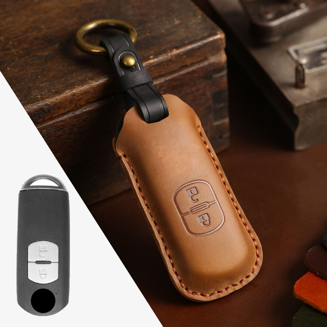 Étui de clé de voiture en cuir Mazda Angkesaila CX4 CX5 CX8 CX9 CX30 Atez 2,3 boutons