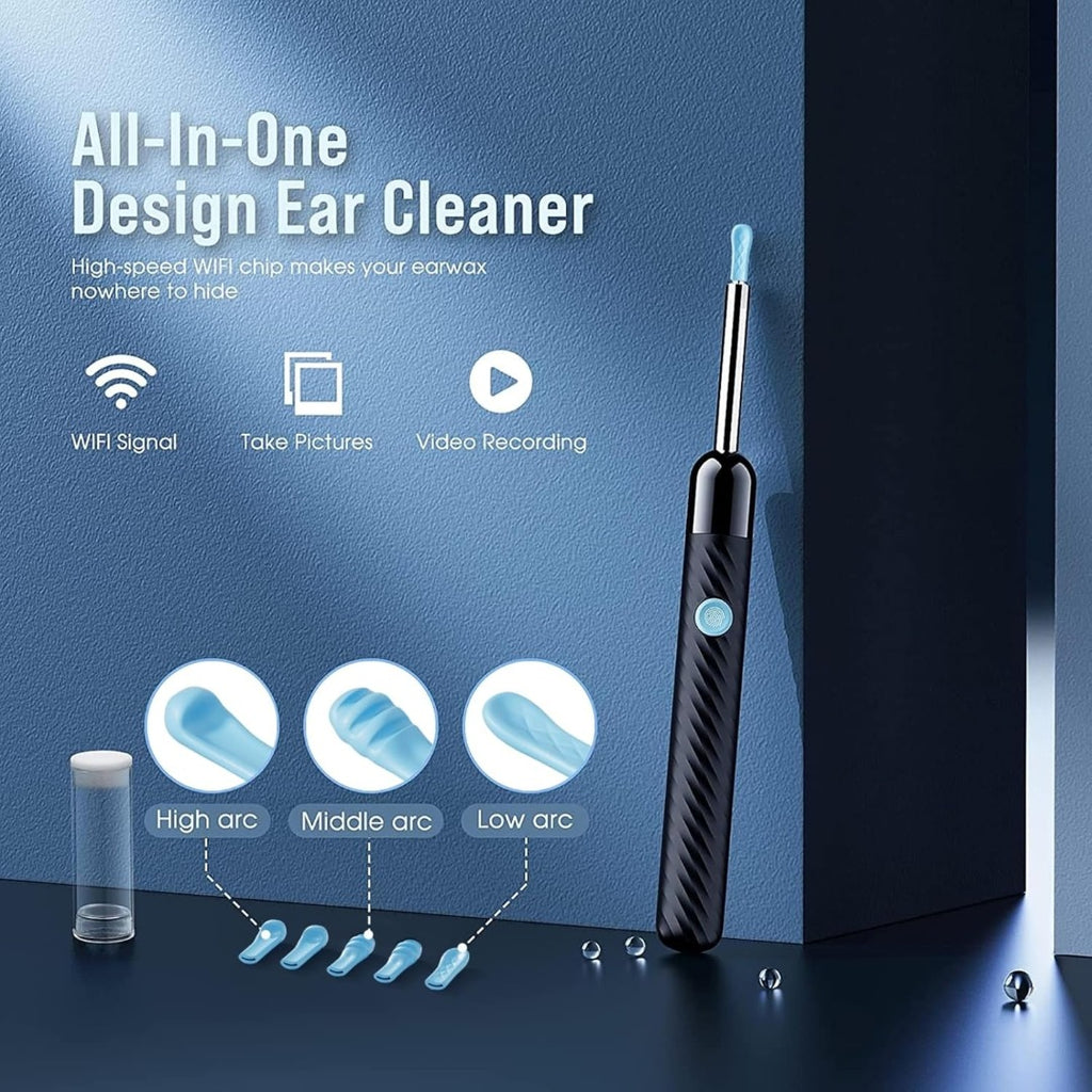 Ear Wax Removal - Earwax Remover Tool with 8 Pcs Ear Set - Ear Canal Cleaner with 1080P Camera - FSA HSA Eligible - Ear Cleaning Kit with 6 Ear Spoon - Ear Camera for iOS & Android