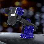 Carsine Rhinestone Car Phone Holder Scalable Blue
