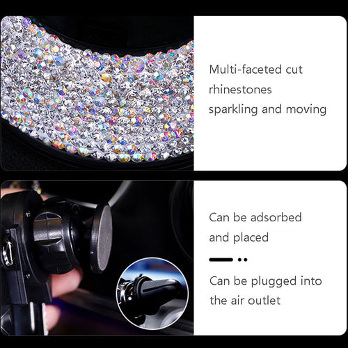 Carsine Rhinestone Car Phone Holder Inserted Or Adsorbed