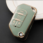 Carsine Jeep Dodge Chrysler Car Key Case Golden Edge Type C / Green / Key case