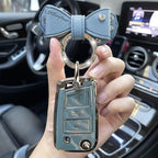 Carsine Volkswagen Car Key Case Golden Edge Grey / Key case + B chain