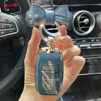 Carsine Kia Car Key Case Golden Edge Grey / Key case + O chain