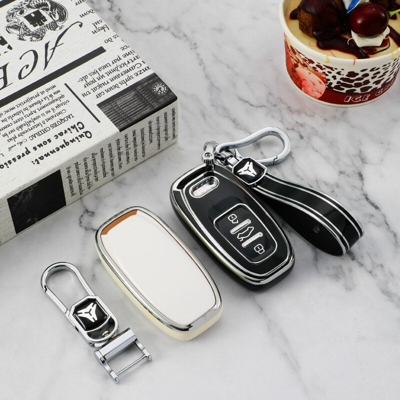 Carsine Audi Car Key Cover Silver Edge