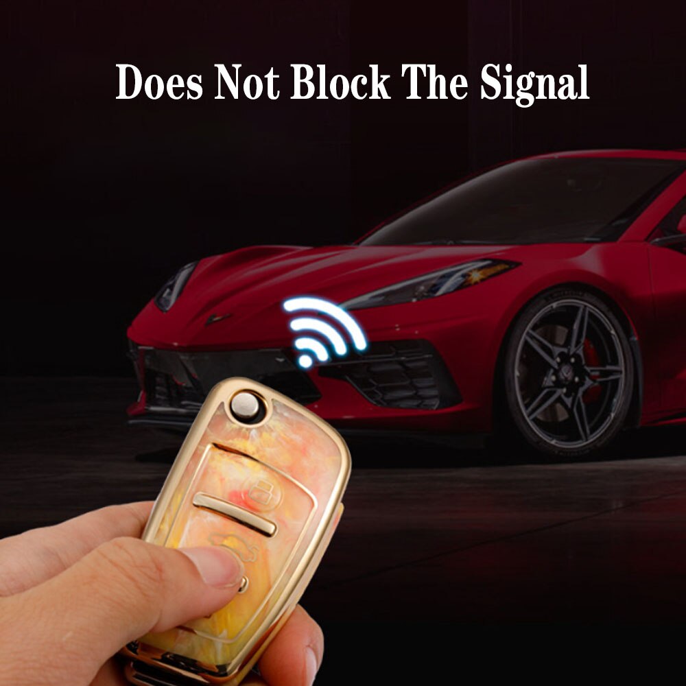 Carsine Audi Car Key Case Gold Inlaid With Jade