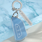 Carsine Volkswagen Car Key Case Silver Edge Grey / Key case + strap